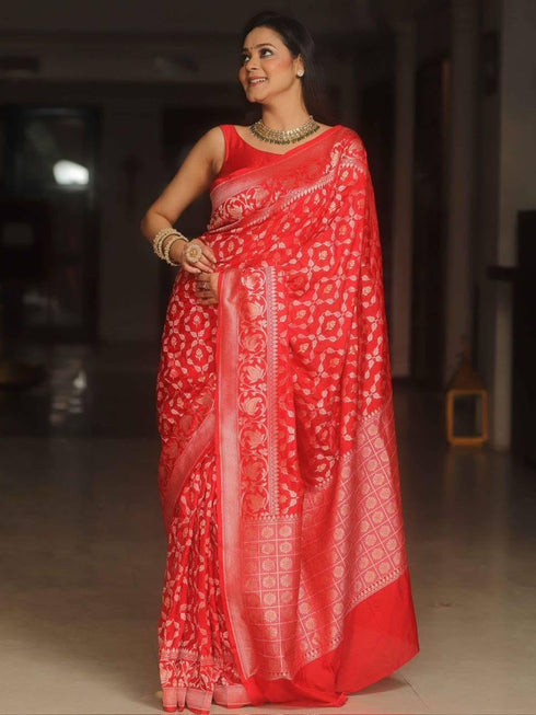 Vasthrlay Banarasi Unstitched Saree
