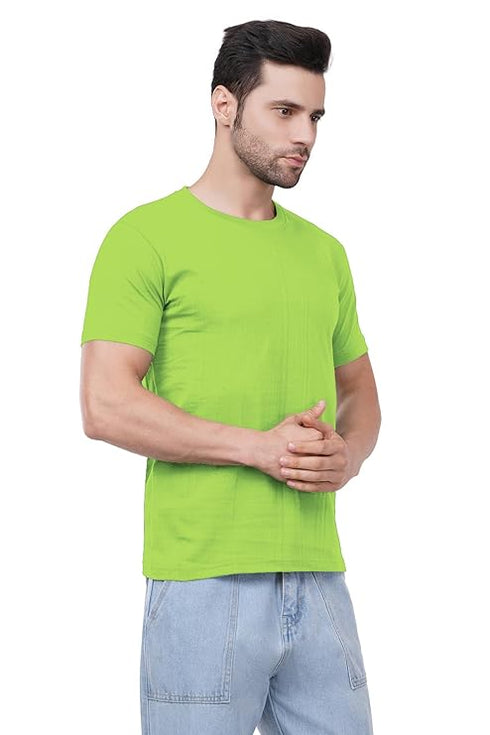 Caseria Men's Round Neck Cotton Half Sleeved T-Shirt