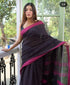 Vasthrlay Kalamkari Wedding Blacklining Black Saree With Blouse Piece