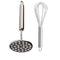 COVETKART Stainless Steel Kitchen Whisk and Pav Bhaji Masher | Set of 2