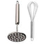 COVETKART Stainless Steel Kitchen Whisk and Pav Bhaji Masher | Set of 2