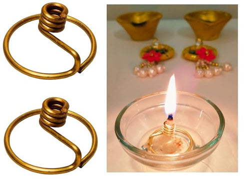 Doorbag Niranjan Kadi Brass Ring Wick Holder for Diya Bati Oil Lamps