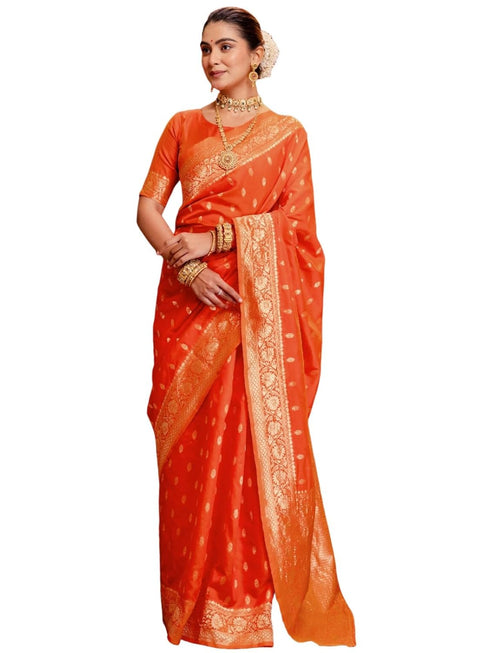 Vasthrlay Womens Banarasi Jacquard Sky Blue Saree