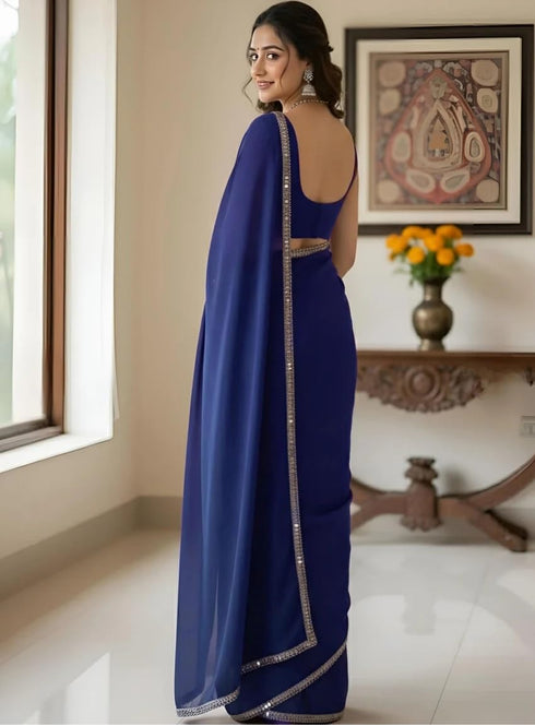 Vasthrlay Georgette Unstitched Ethnic Wear