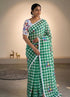 Vasthrlay Checks Floral Tassel Lightweight