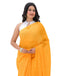 Vasthrlay Womens Printed Yellow Saree With Unstitched Blouse Piece