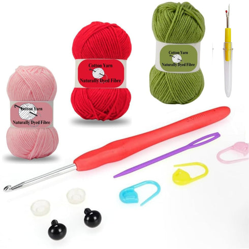 Cotton Crochet Kit for Beginners with Crochet Thread, Hooks & DIY Tools