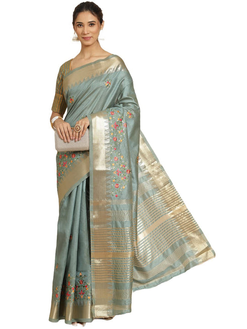 Vasthrlay Kasavu White Saree