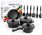 13Pcs Non-Stick Iron Kitchen Cookware Set with Lids