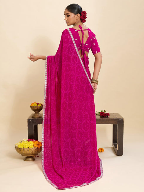 Vasthrlay Bandhani Printed Unstitched Sr Ethnic Wear