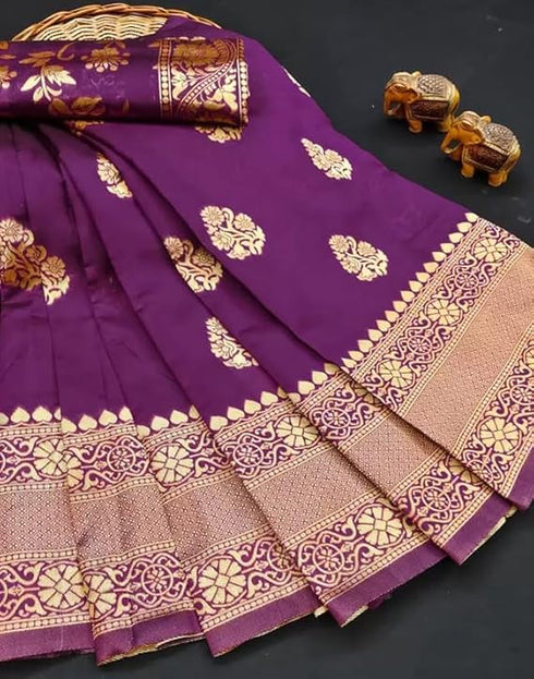 Vasthrlay Kanjivaram Banarasi Wedding Orange Saree