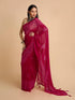 Vasthrlay Georgette Printed Unstitched Turquoise Saree
