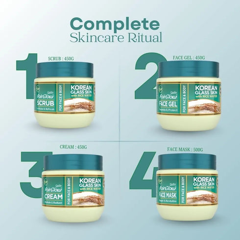 Corlin FairGlow Korean Glass Skin Face Scrub with Rice Water