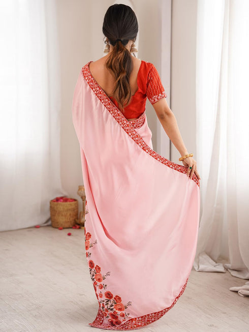 Vasthrlay Lavender Embroidered Unstitched Fl Ethnic Wear