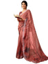 Vasthrlay Digital Printed Brown Saree With Unstitched Blouse Piece