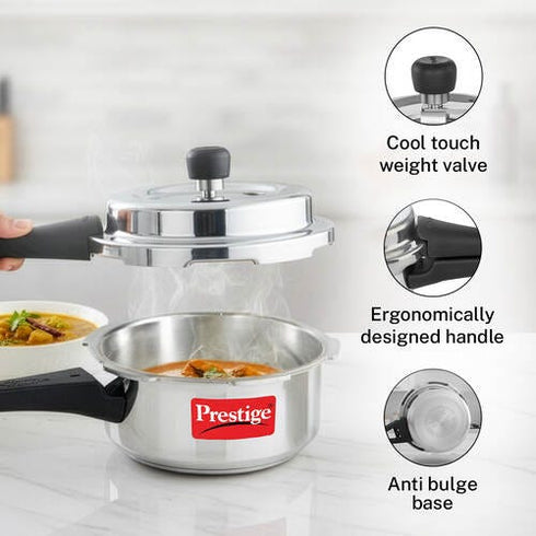 Prestige 2 Litre Aluminium Popular Svachh Outer Lid Pressure Cooker 2 L