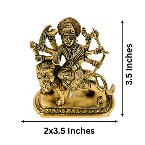 Brass Maa Durga Blessing Pose Statue 563g