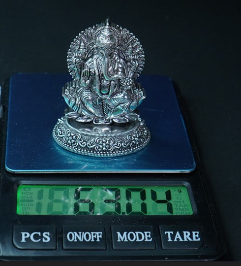 Pure Silver Antique Ganesh 63.40g By Mahita Collections