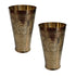 Pure Brass Flora Design Lassi Glass | Pack of 2