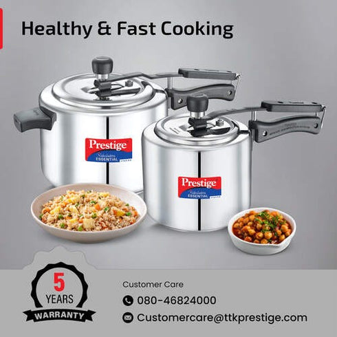 Prestige Nakshatra Essential Svachh Stainless Steel Pressure Cooker 5 L Combo