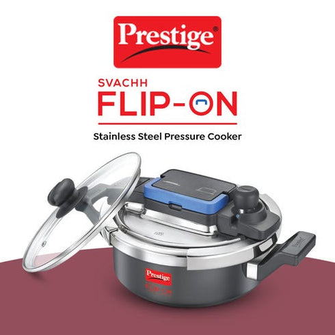 Prestige Svachh Flip-on Hard Anodised Gas And Induction Compatible Pressure Cooker 3 L