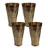 Pure Brass Flora Design Lassi Glass | Pack of 4