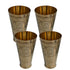 Pure Brass Flora Design Lassi Glass | Pack of 4