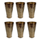 Pure Brass Flora Design Lassi Glass | Pack of 6