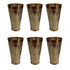 Pure Brass Flora Design Lassi Glass | Pack of 6