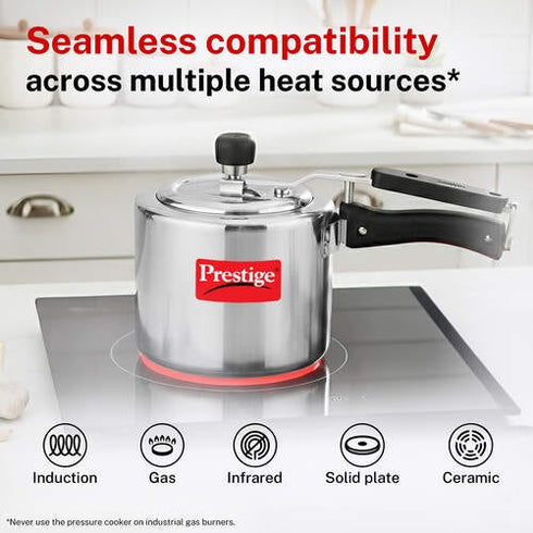 Prestige Nakshatra Plus Svachh Aluminium Spillage Control Pressure Cooker 2 L Silver