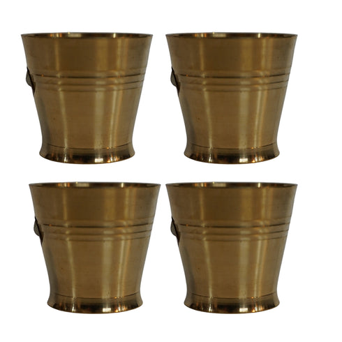 Pure Brass Small Pooja/Bhog Glass | Pack of 4