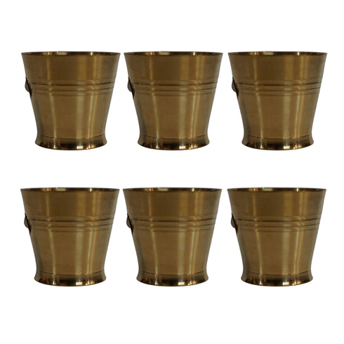 Pure Brass Small Pooja/Bhog Glass | Pack of 6