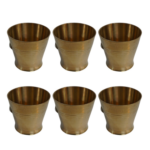 Pure Brass Small Pooja/Bhog Glass | Pack of 6