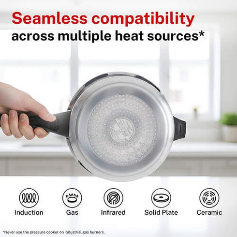 Prestige Popular Plus Svachh Virgin Aluminium Spillage Control Pressure Cooker 4 L Silver
