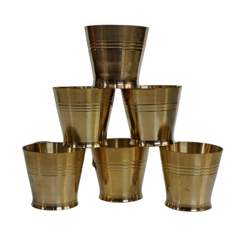 Pure Brass Small Pooja/Bhog Glass | Pack of 6
