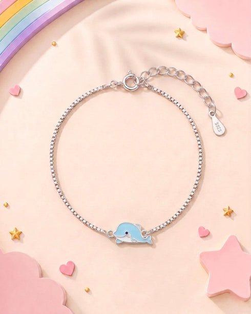 Meera Jaipur Baby Whale Silver Bracelet