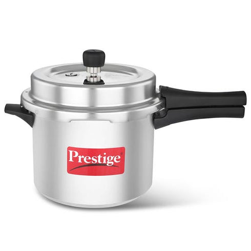 Prestige Popular Plus Svachh Virgin Aluminium Spillage Control Pressure Cooker 5 L Silver