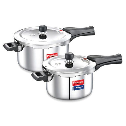 Prestige Tri-ply Svachh Outer Lid Pressure Cooker 5 L Combo