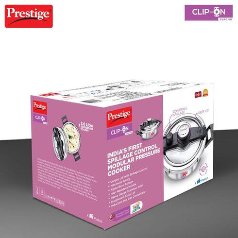 Prestige Clip-on Svachh Stainless Steel Spillage Control Pressure Cooker 3 L