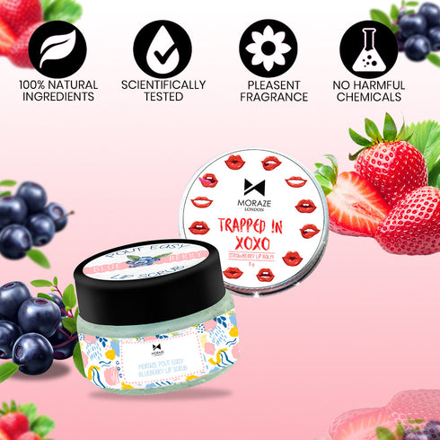 Moraze Cosmetics Combo pack of Lip scrub & Lip balm