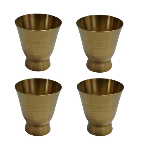 Pure Brass Small Pooja/Bhog Glass | Pack of 4