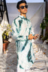 Kzari Rama Green Tie & Dye Batik Kurta with Mirror Checks