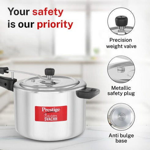 Prestige Nakshatra Svachh Aluminium Inner Lid Pressure Cooker 8 L