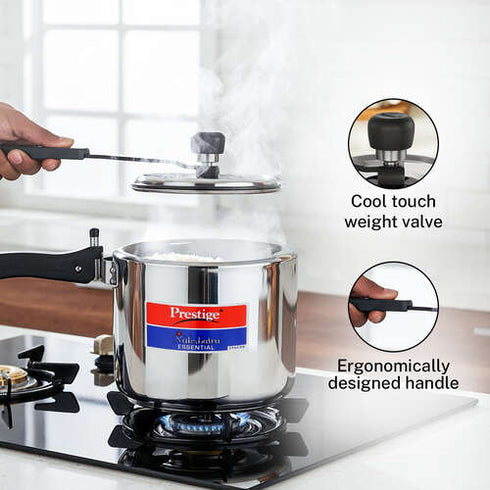 Prestige 3 Litre Stainless Steel Nakshatra Essential Svachh Inner Lid Pressure Cooker 3 L