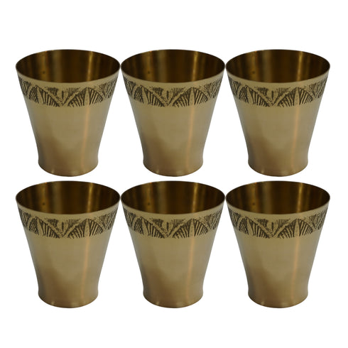 Pure Brass Small Pooja/Bhog Glass | Pack of 6
