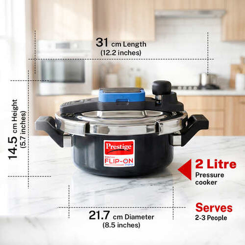 Prestige Svachh Flip-on Mini Hard Anodised Spillage Control Pressure Cooker 2 L