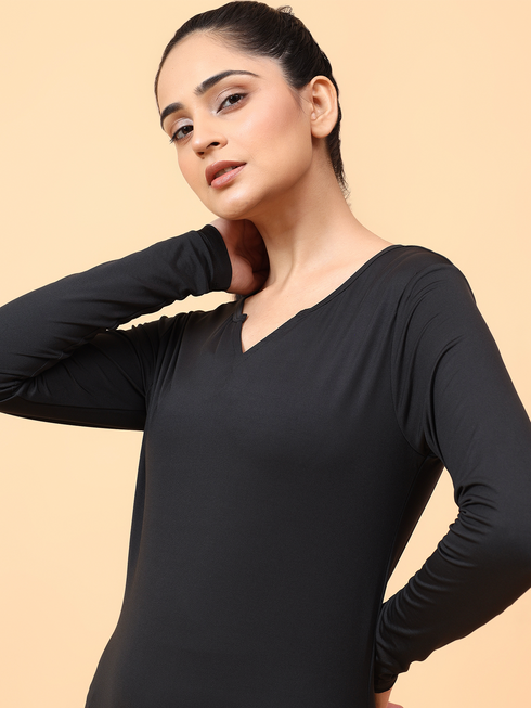 Wiselife Active Full Sleeves T-shirt (Black)
