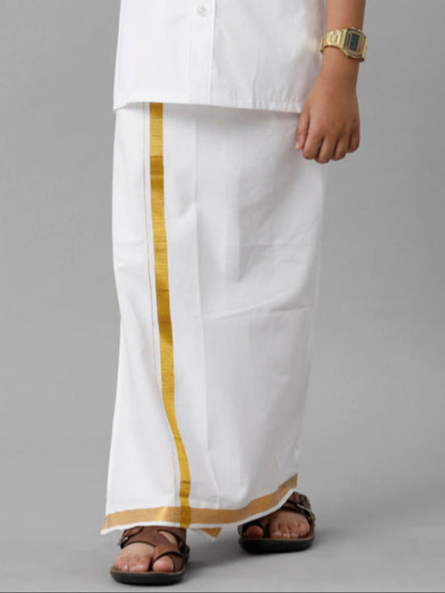 Ramraj Cotton Boys Readymade Single Layer White Dhoti