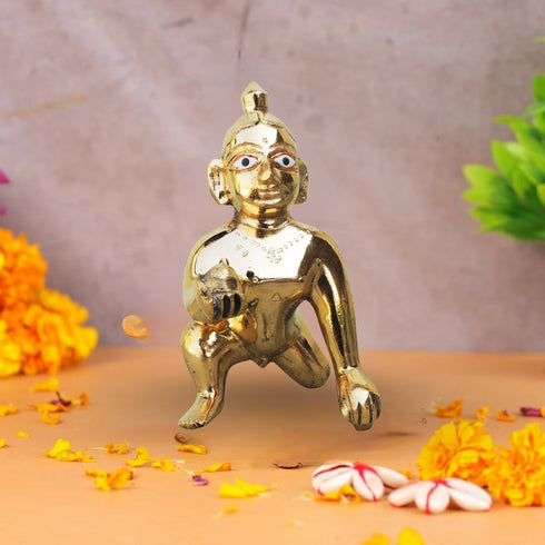 Brass Laddu Gopal God Idol Statue 0.565Kg