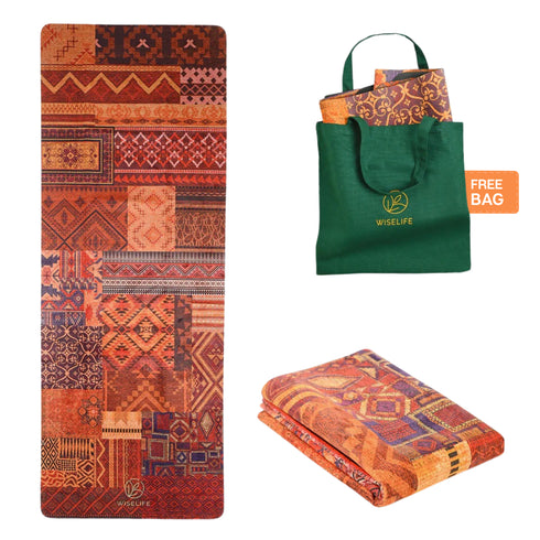 Wiselife Foldable Rubber Yoga Mat 2MM - Printed Collection